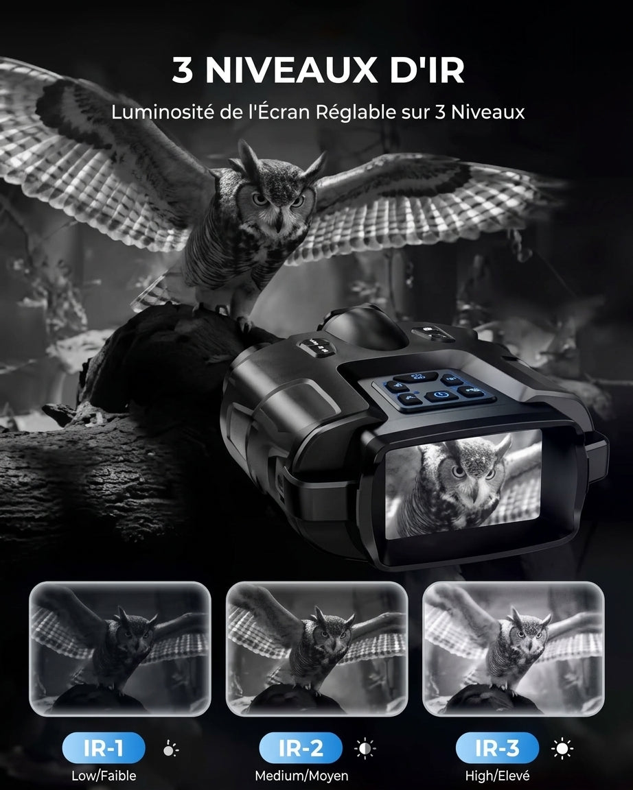 Jumelles de vision nocturne 4K pour la chasse et l'observation nocturne