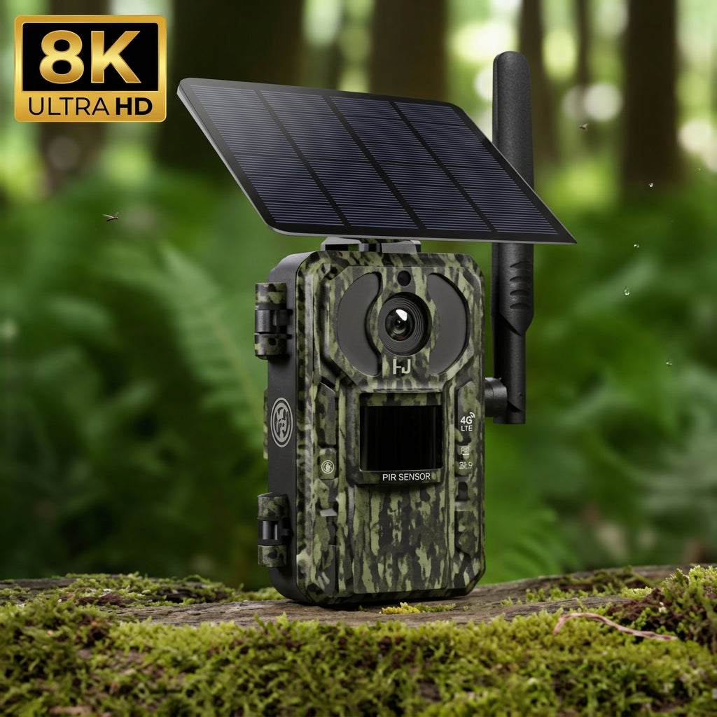 Caméra de chasse solaire 4G 4K avec vision nocturne pour la faune