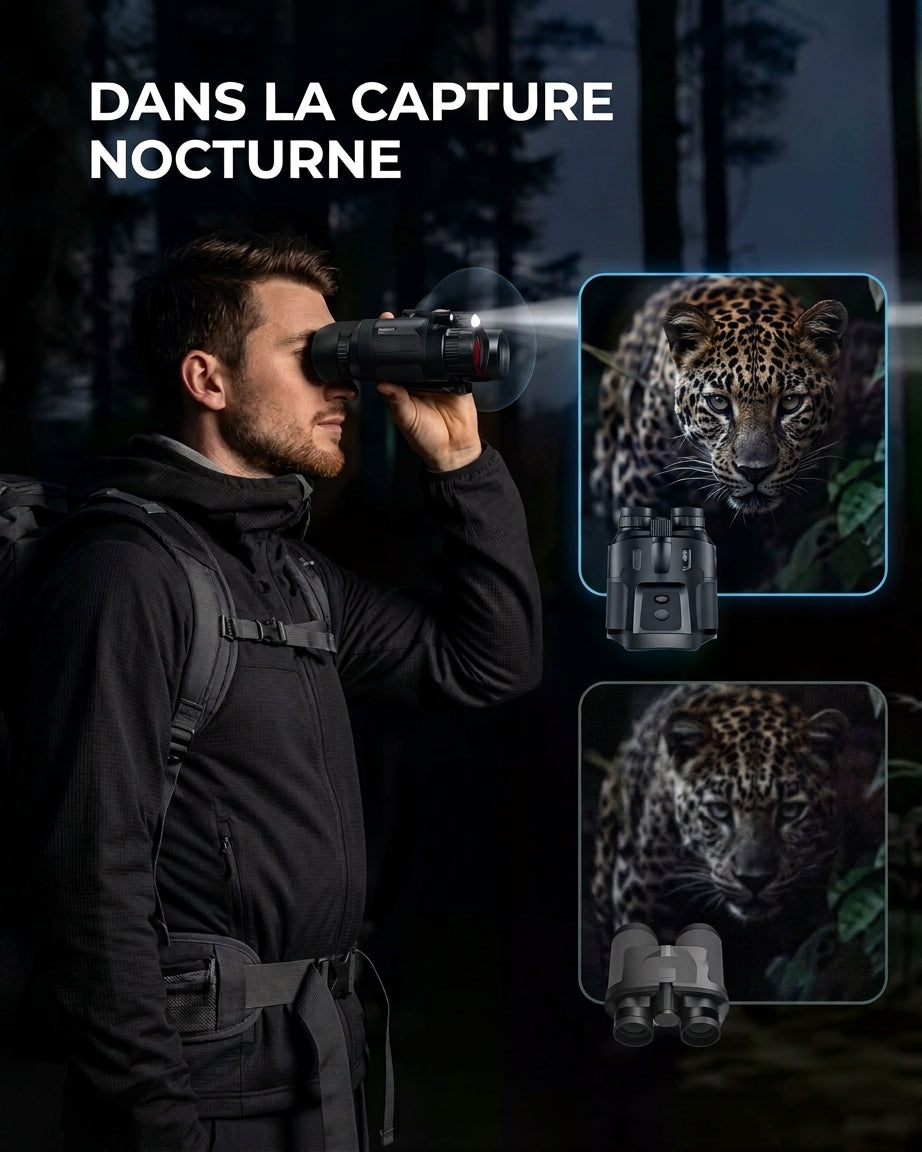 Jumelles de vision nocturne 4K pour la chasse et l'observation nocturne