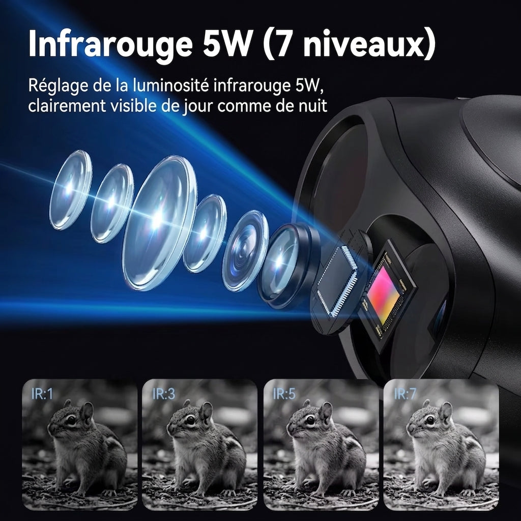 Jumelles de vision nocturne infrarouge pour la chasse et l'observation